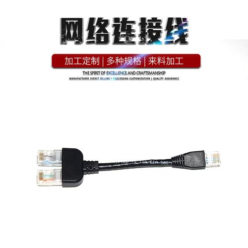 苏州加工工厂网络连接线8p8c水晶头一拖二网络连接线注塑网线